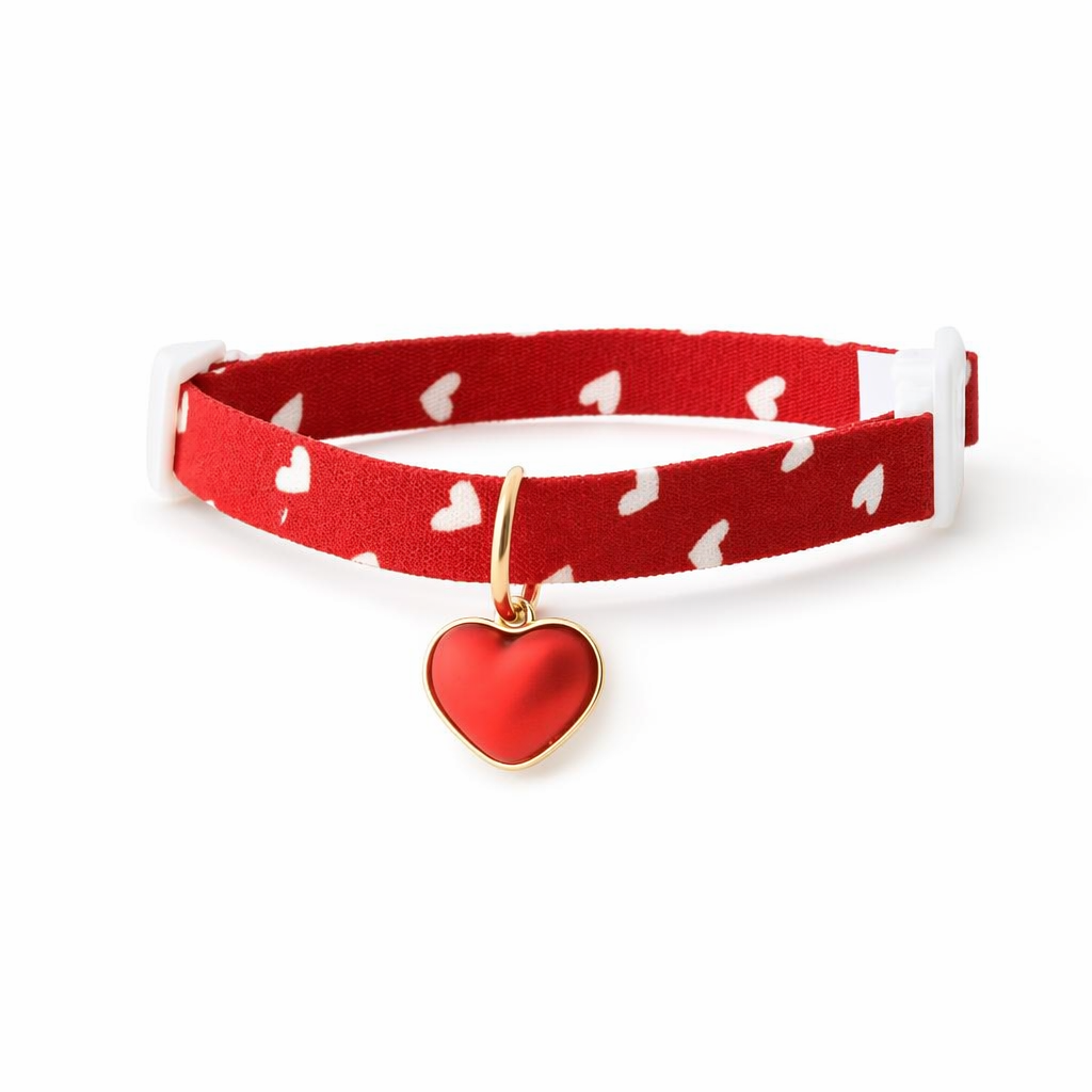 Red Cat Collar with Cute Charm A