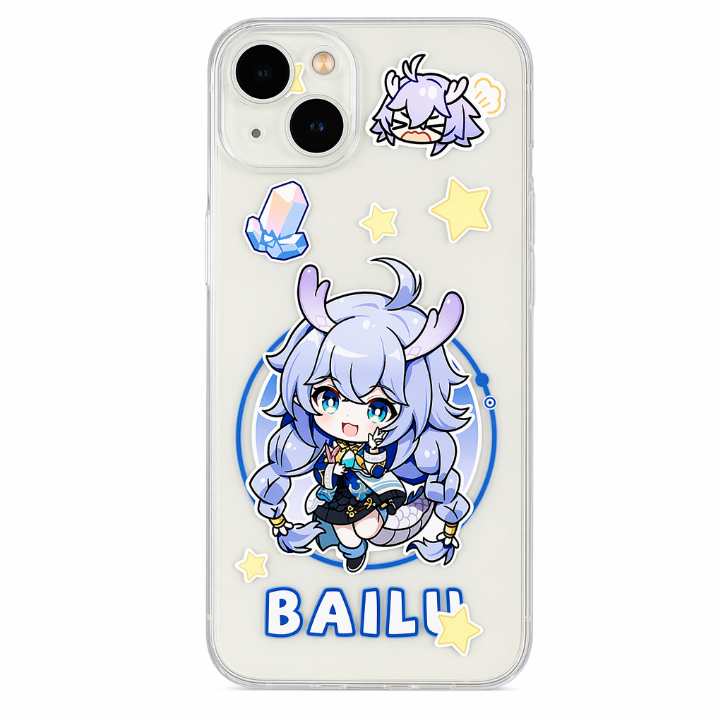 Honkai Star Rail iPhone Cases - Transparent Chibi Characters Bailu