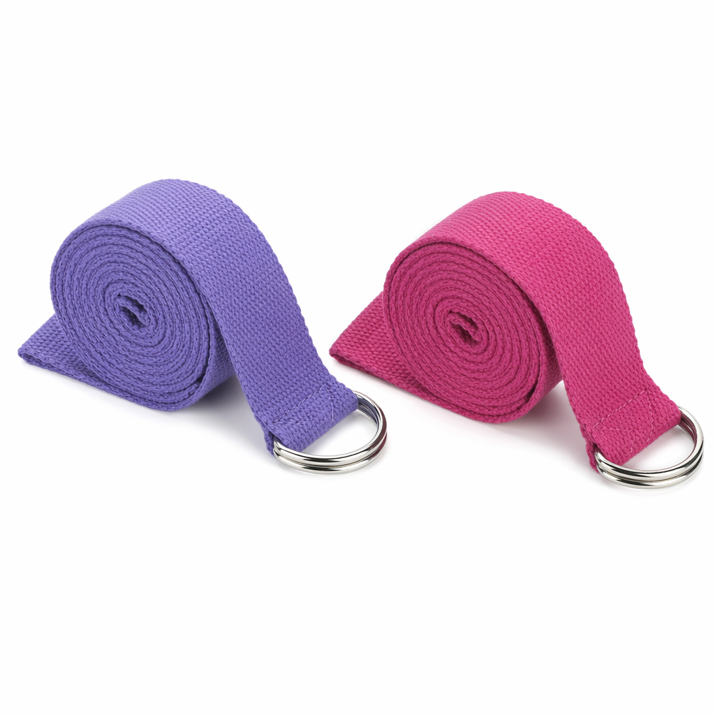 Adjustable Belt Set for Pilates and Yoga Stretch Training - Pack of 5 Pink