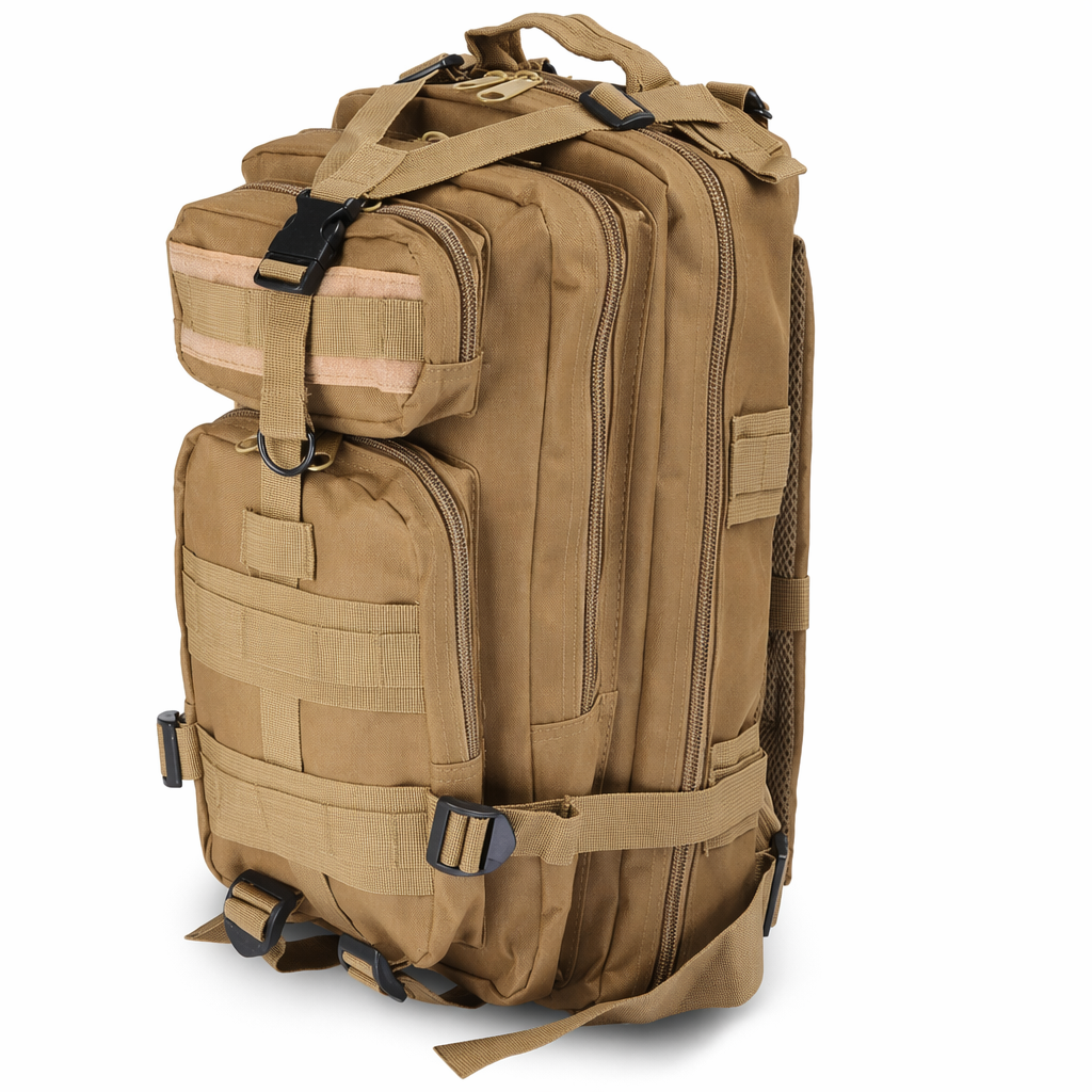 Waterproof Outdoor Backpack for Hiking and Camping with Military-Inspired Design Sand