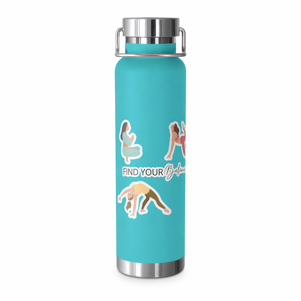 Discover Equilibrium: 22oz Thermos Bottle for Yoga Poses Mint Green