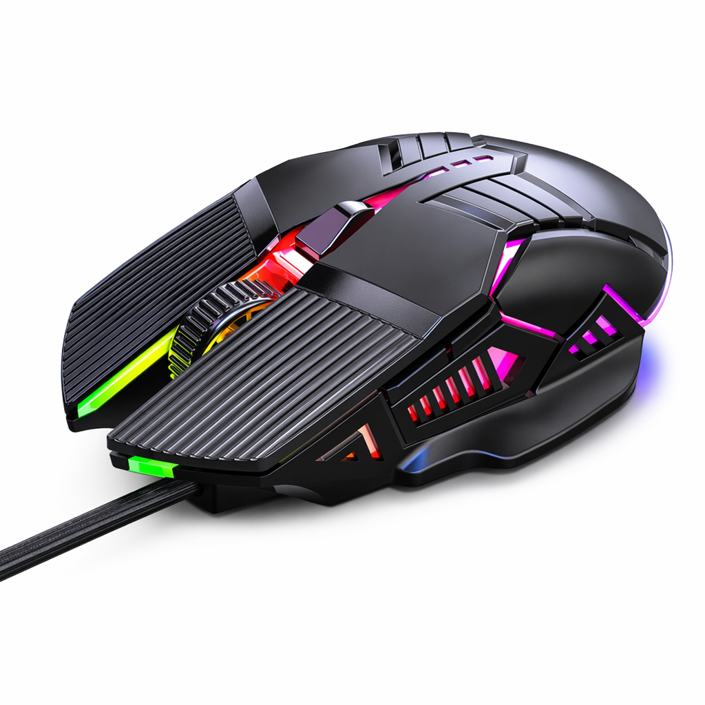 Silent Wired Gaming Mouse with 3200 DPI for Enhanced Precision Silent-Black