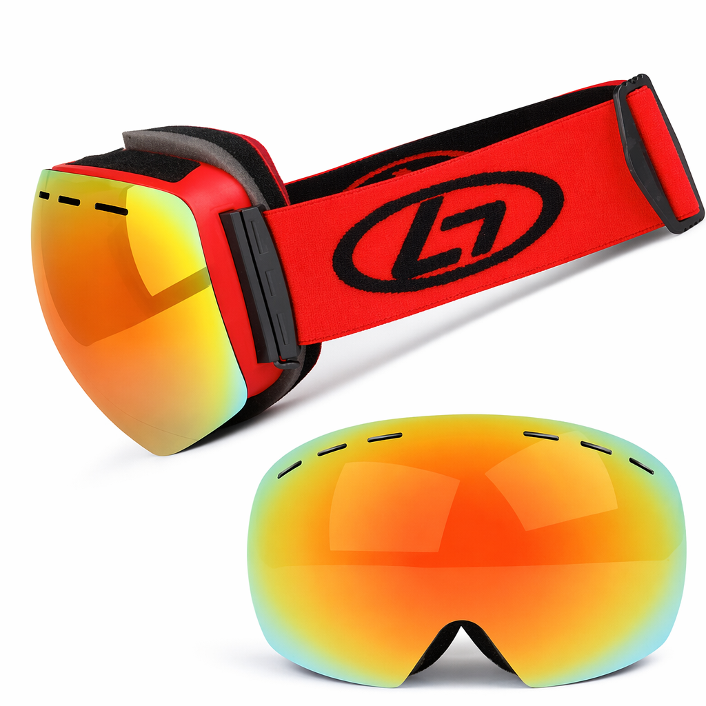 Dual-layered Ski Goggles with UV 400 Shield and Anti-Fog Technology Orange