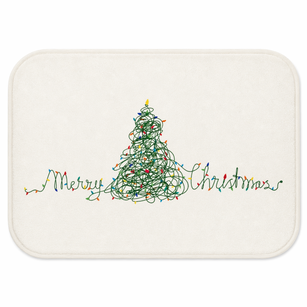 Christmas Tree Lights Bathroom Rug - Festive Home Decor Default