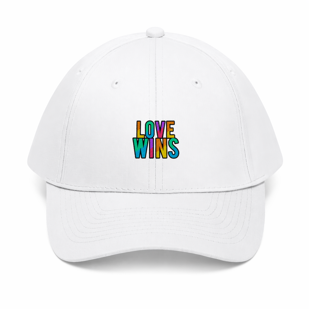 Unisex Twill Cap - Rainbow Love Triumphs White