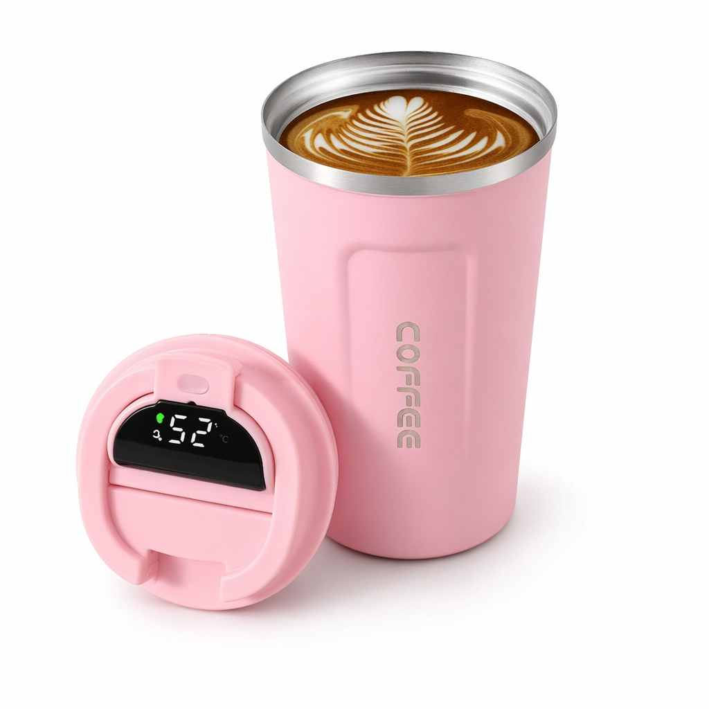 Displaying Digital Thermal Mug Pink