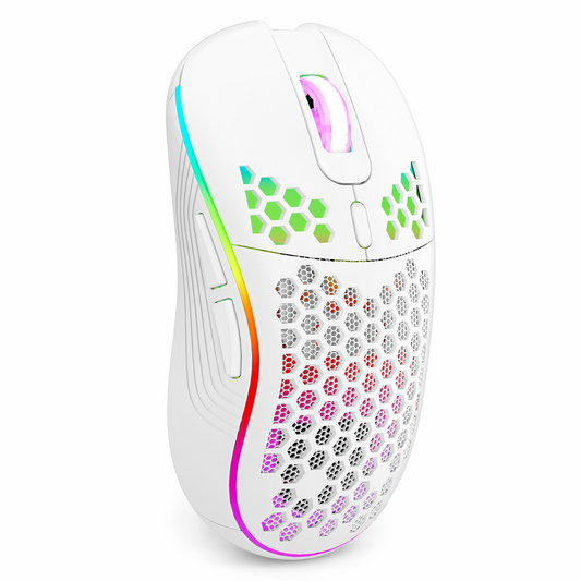 Adjustable DPI Gaming Mouse with RGB Lighting White