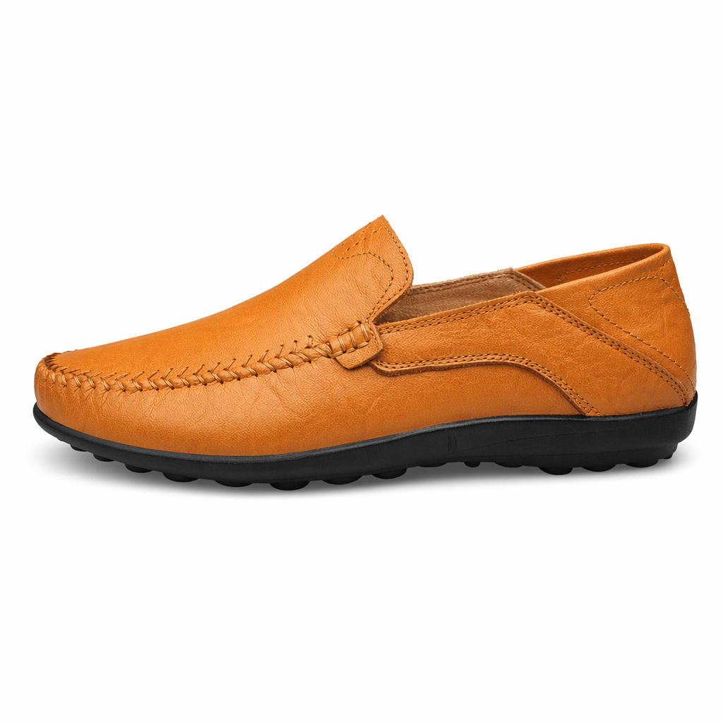Anti-Slip Vegan Leather Loafers for Men Tan