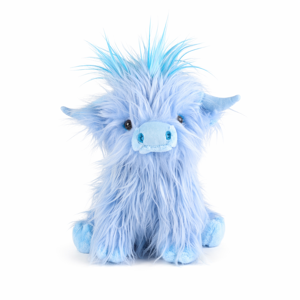 Highland Cow Plush Toy - Baby-Safe, Soft, Huggable Blue