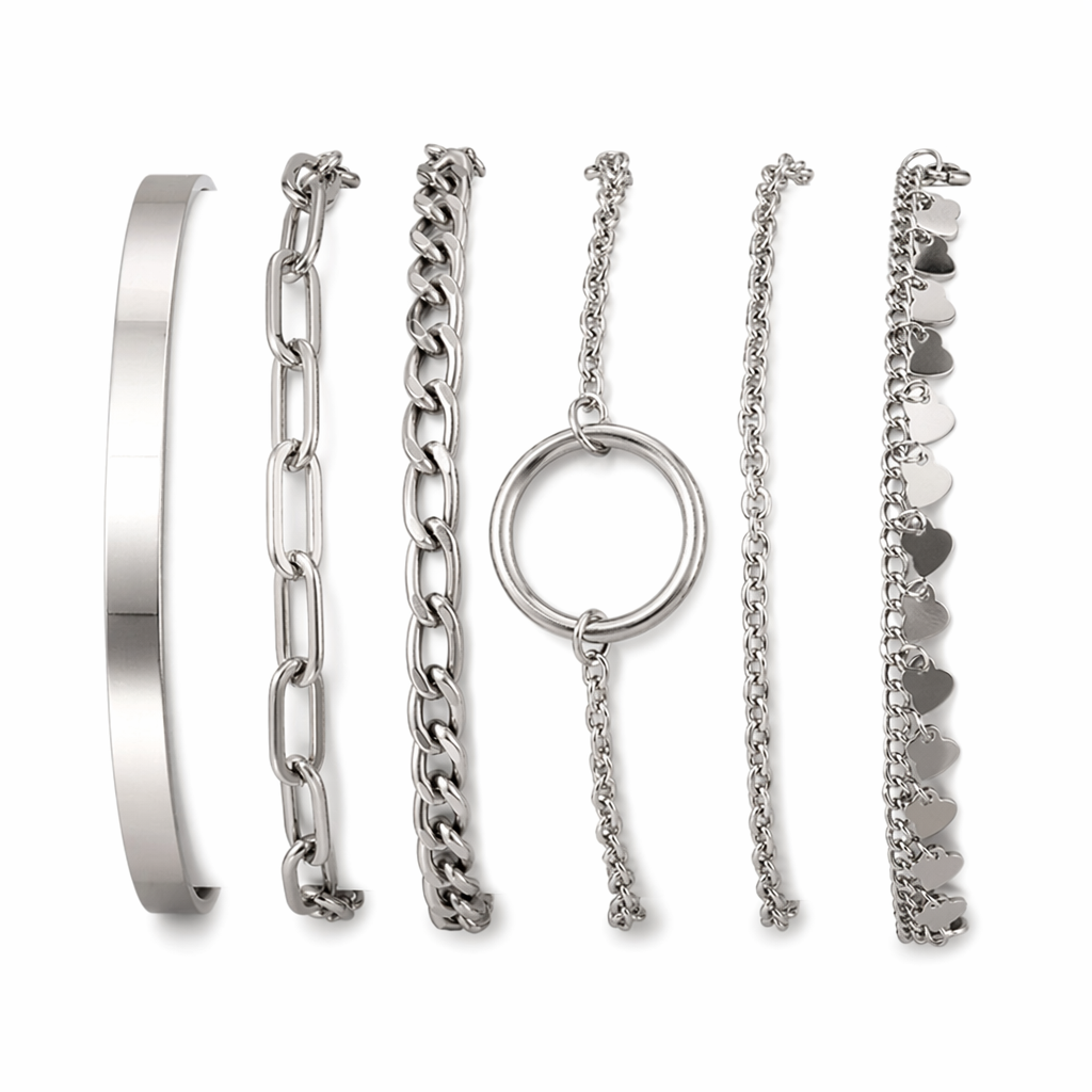 Link Chain Set - Embrace the Boho Vibe Silver