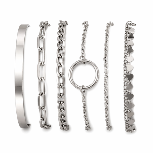 Link Chain Set - Embrace the Boho Vibe Silver