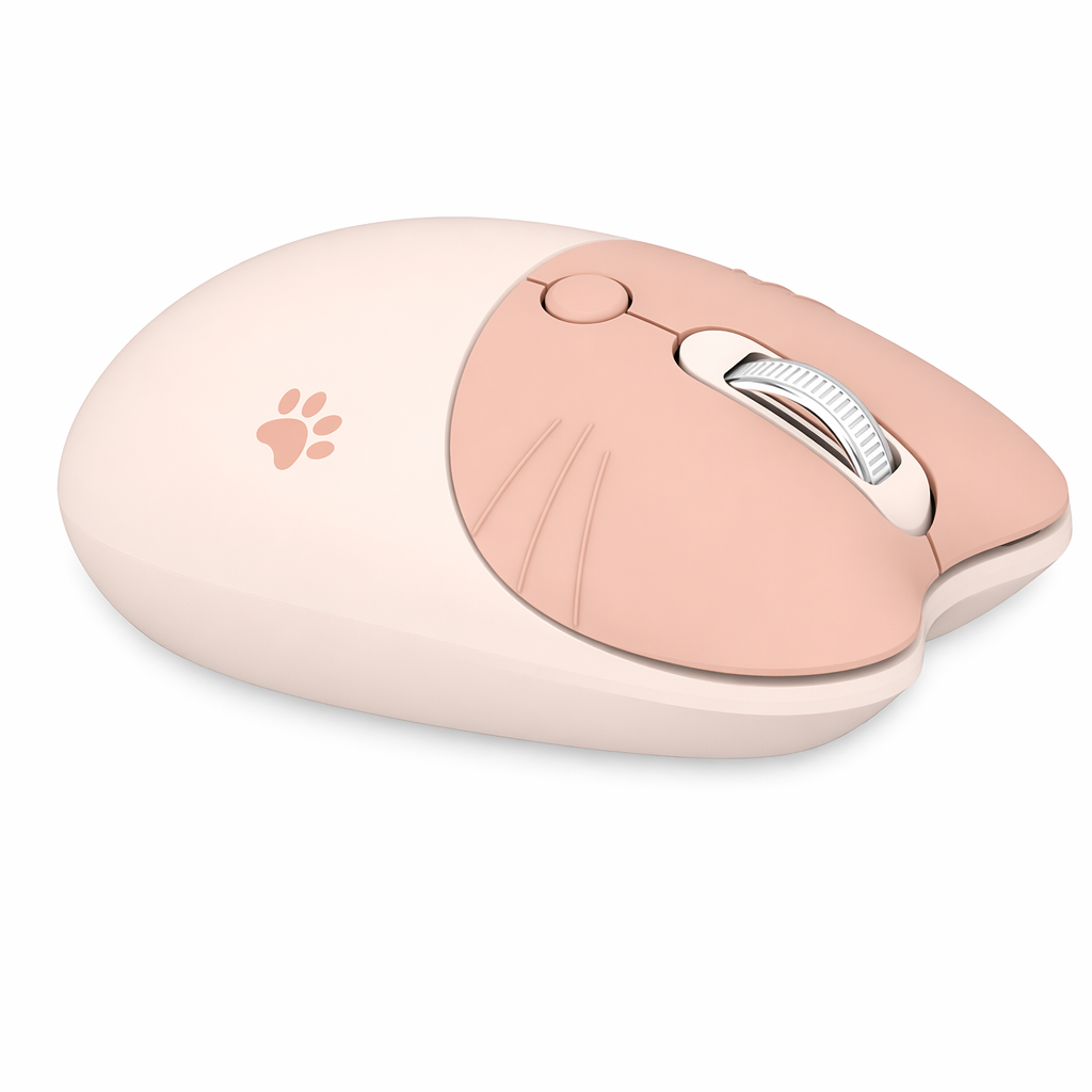 Cute Cat Wireless Mouse - Pastel Colors Beige