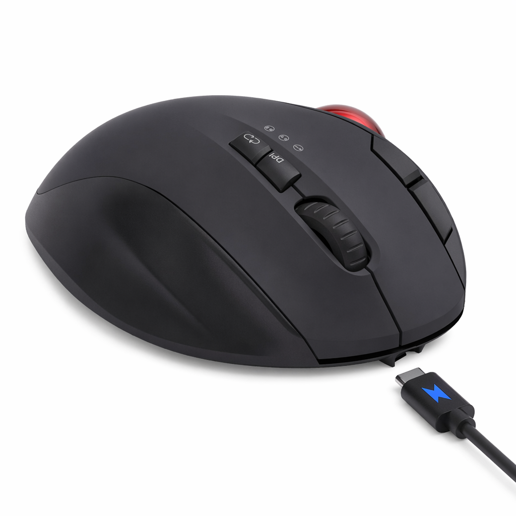 Dragon Wireless Trackball Mouse with 2.4Ghz and Bluetooth Connectivity Default