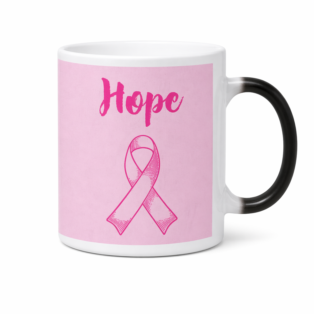 Magical Heat Sensitive Color Changing Mug with Pink Ribbon Hope Design Default