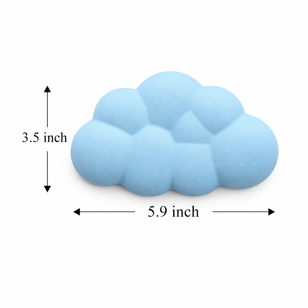Cloud Keyboard Wrist Rest with Memory Foam blue short