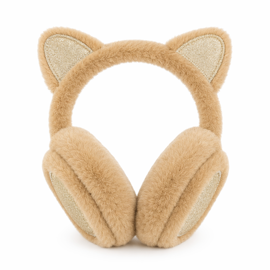 Cat Ear Earmuffs for Girls Brown
