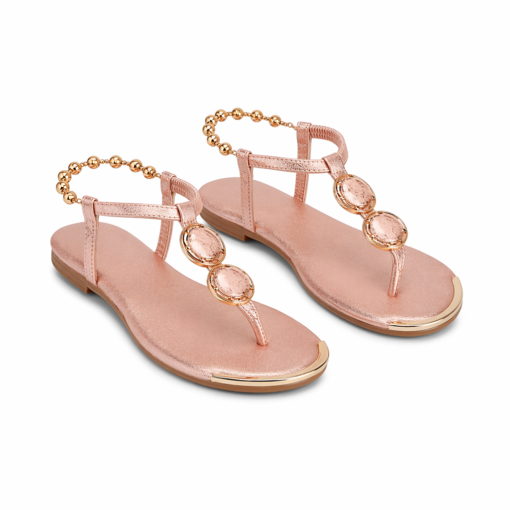Embellished Thong Sandals for Women Gold