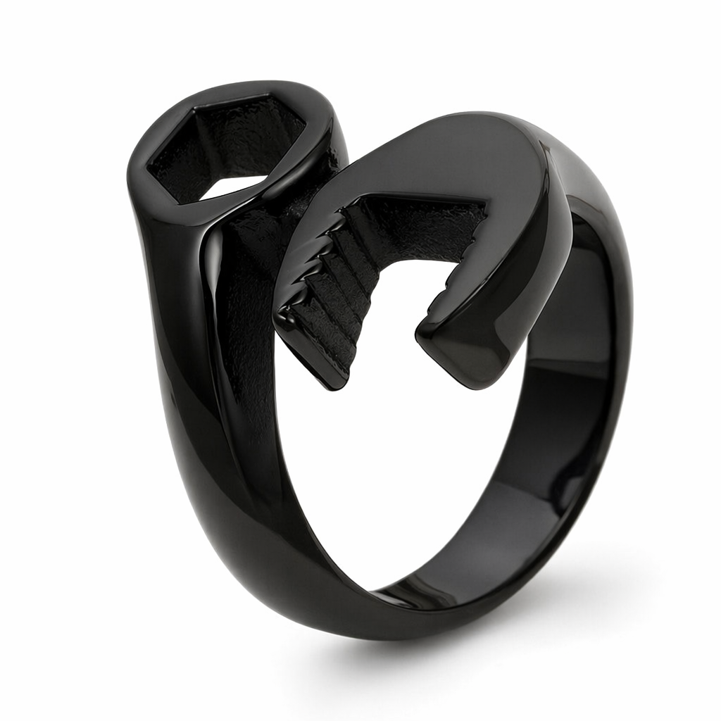 Mechanic's Band Ring for Men Black