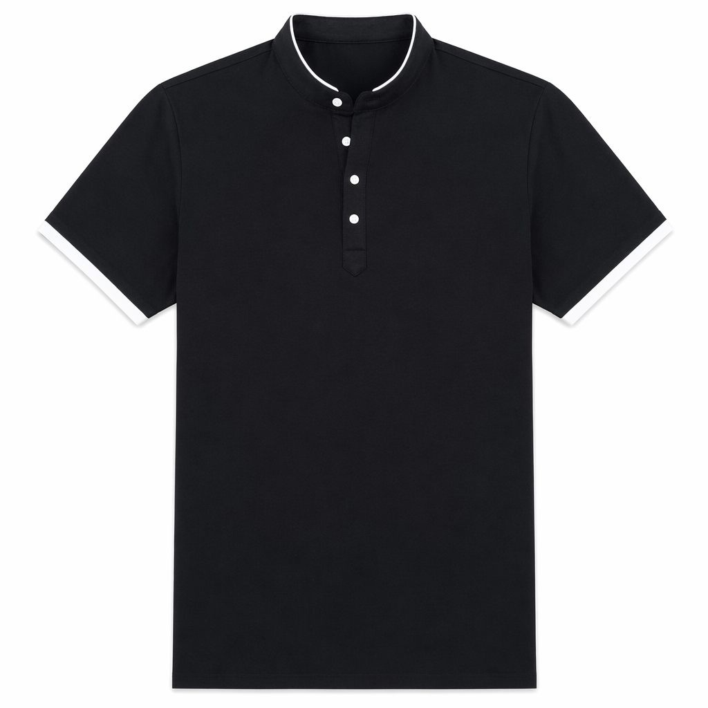 Stand Collar Men's Tee Black