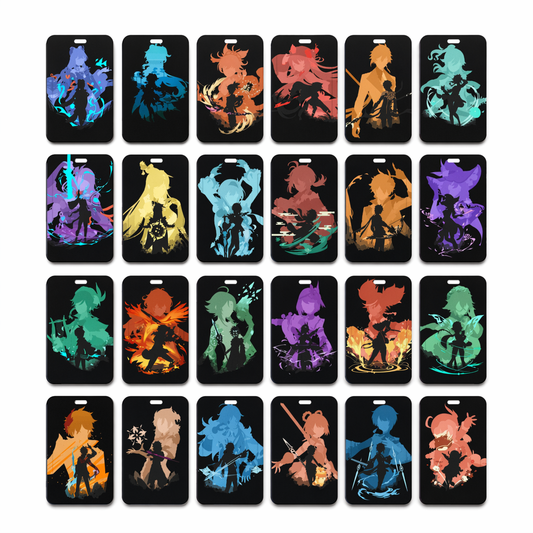 Genshin Impact Badge Holder with Characters Default
