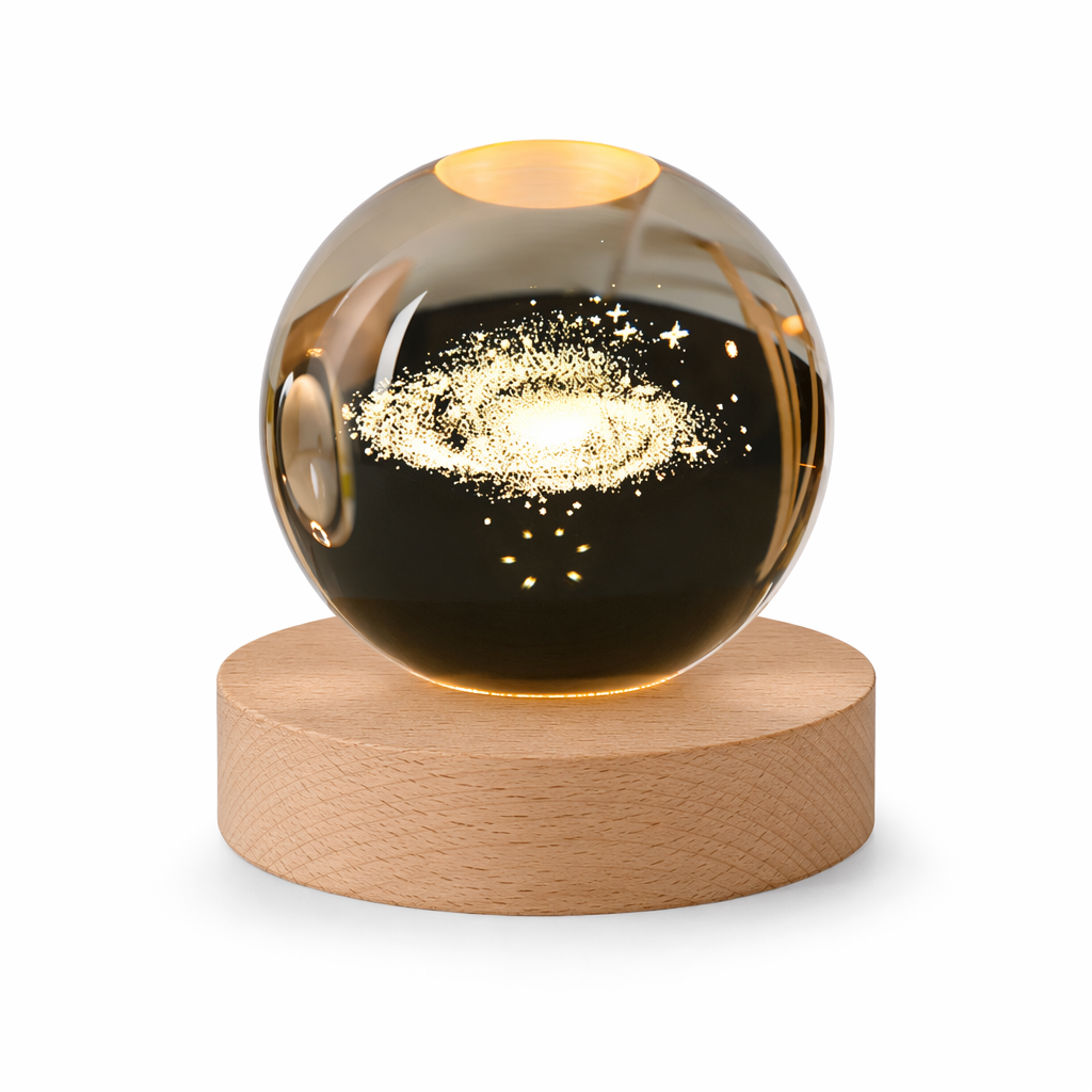 Crystal Ball Engraved with 3D Laser Technology Galaxy