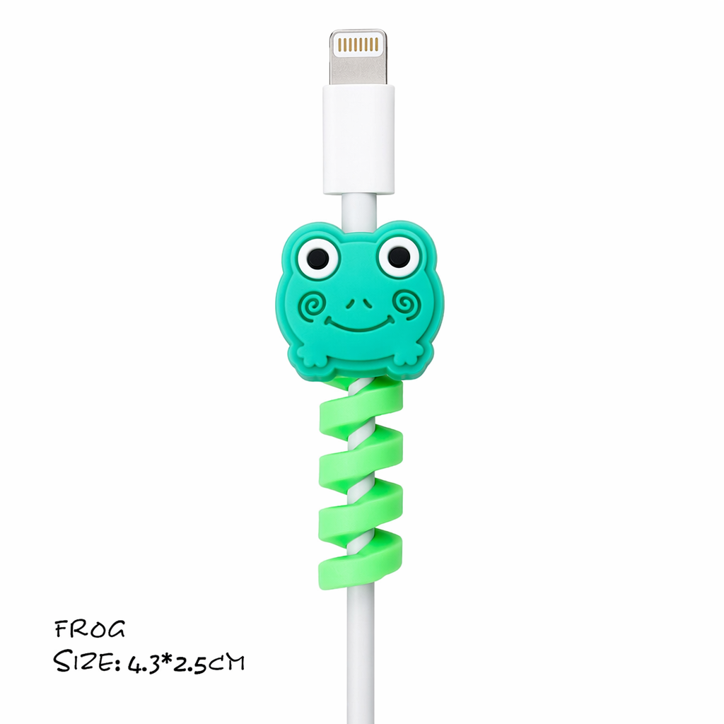 Cartoon Charging Cable Character: Adorable and Functional Frog