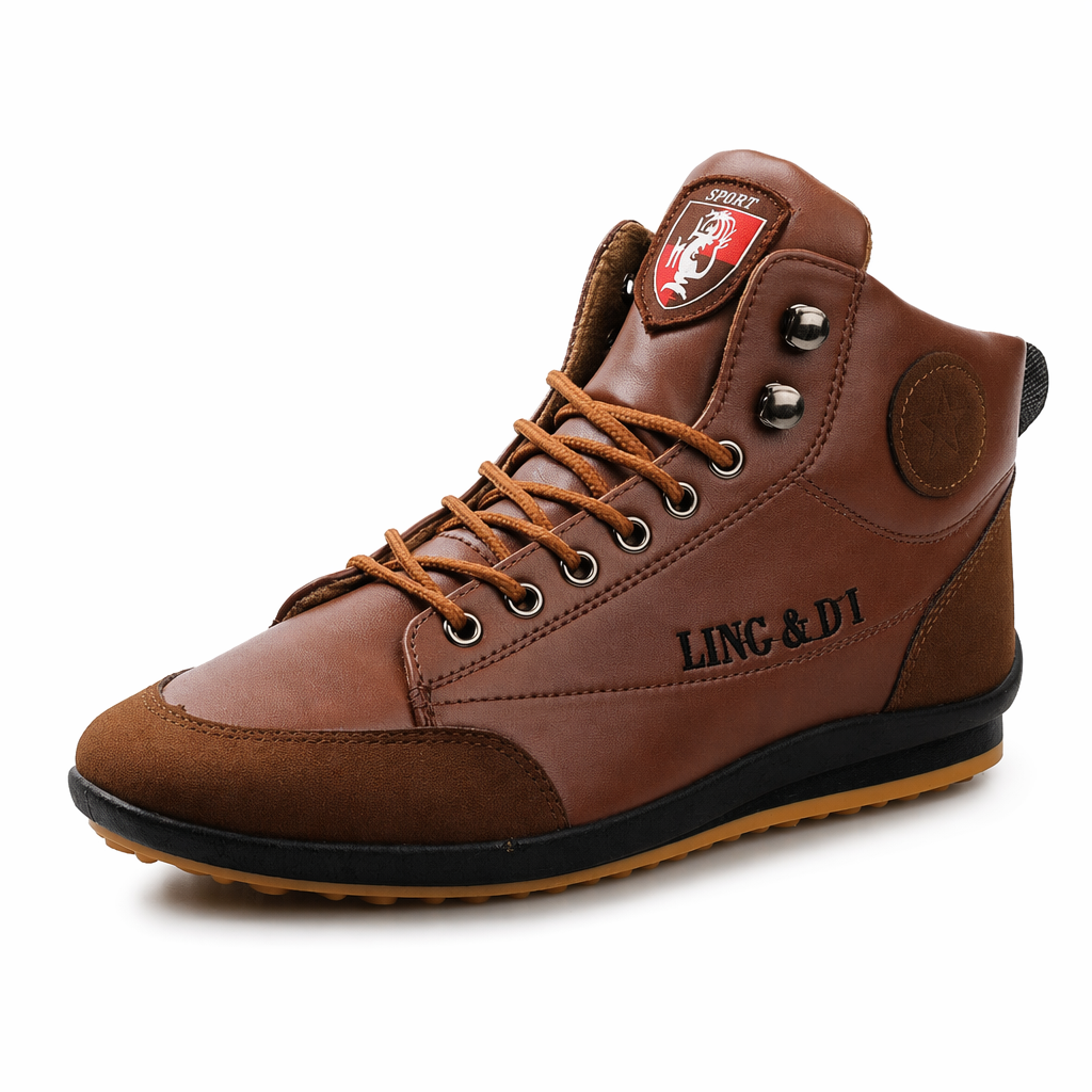 Leisure Men's Lace-Up Sneaker Boots Brown