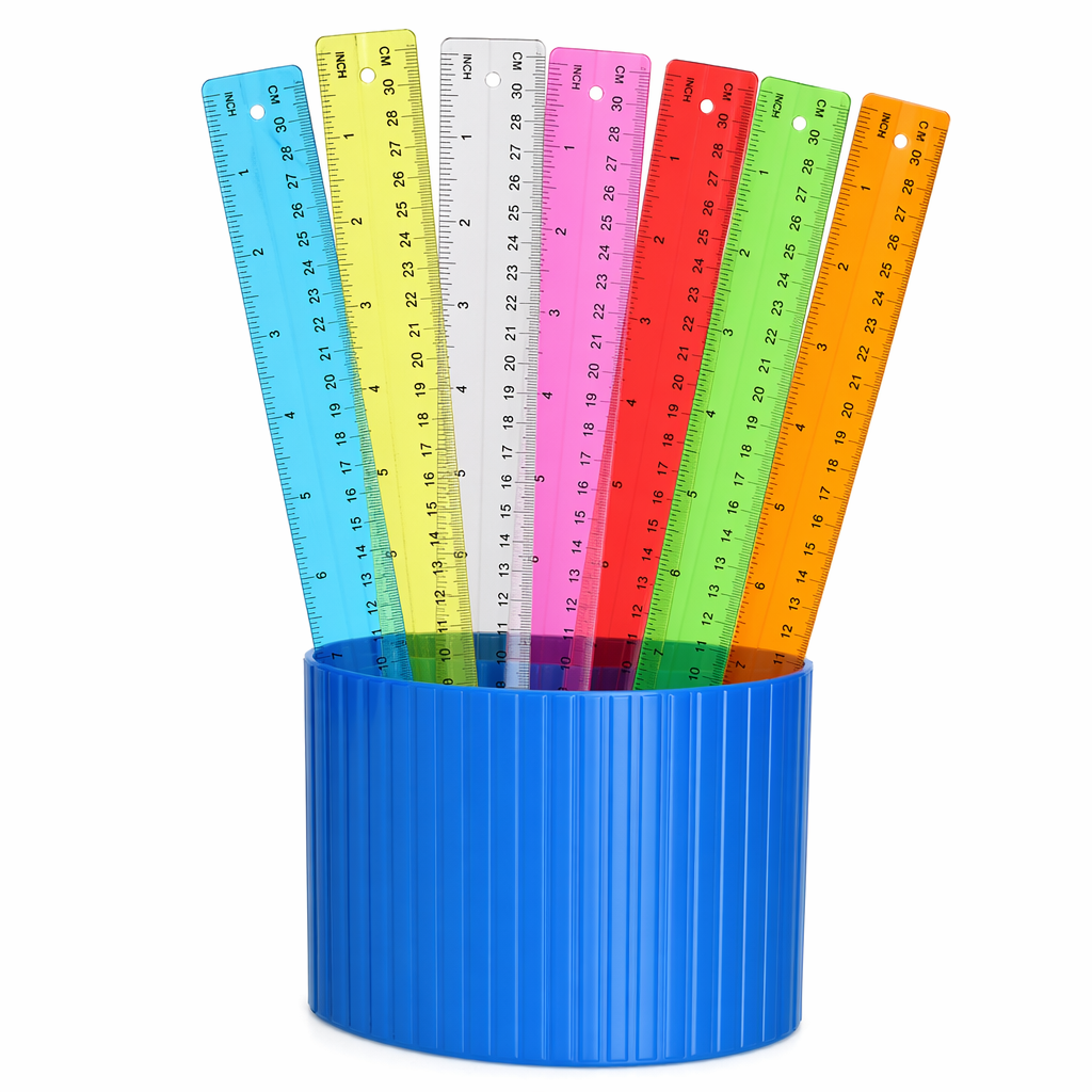 12-Inch Plastic Rulers - 288 Units: Lively See-Through Translucent Design Default