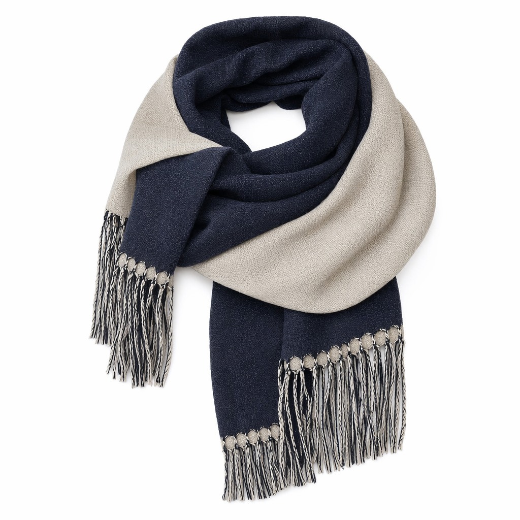 Soft and Cozy Two-Toned Wrap Scarf Black