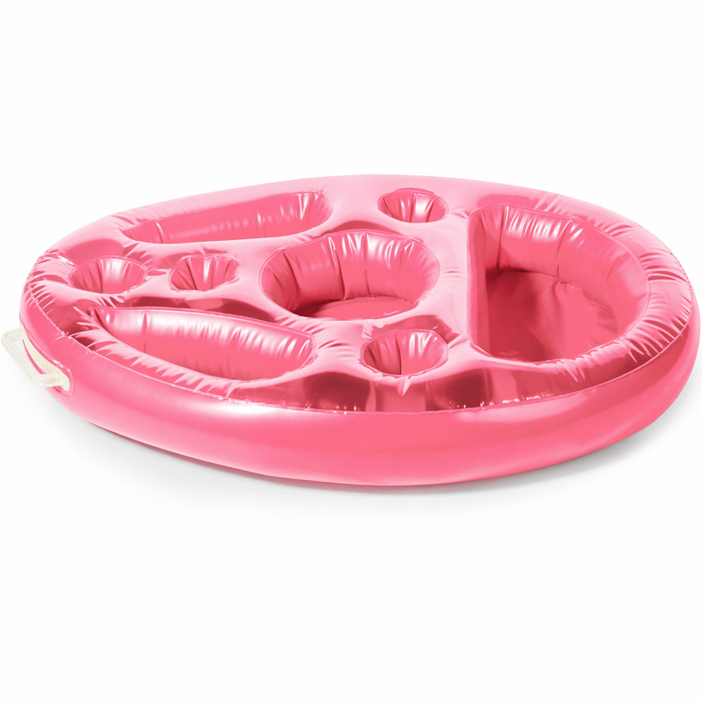 Inflatable Floating Tables for Food and Drinks in Swimming Pools Pink