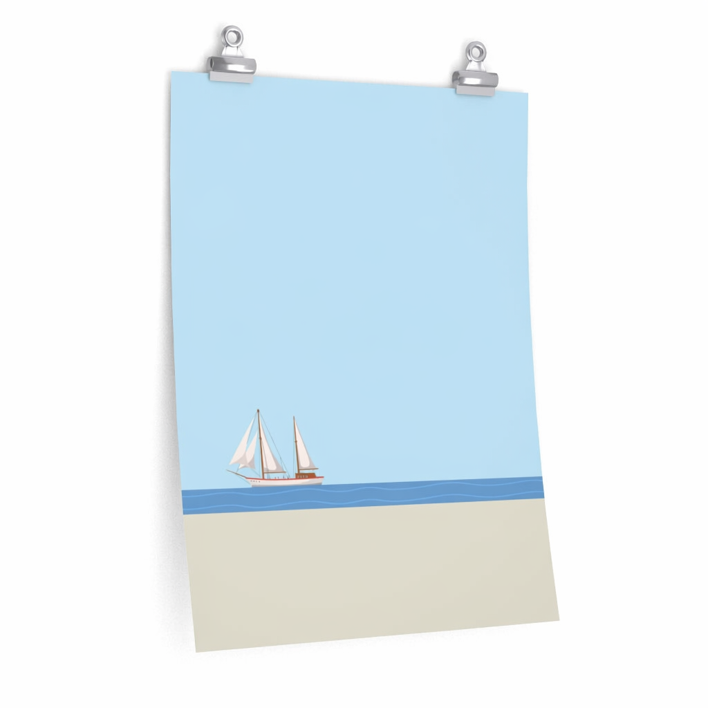 Ocean Sailing Boat Art Print Default