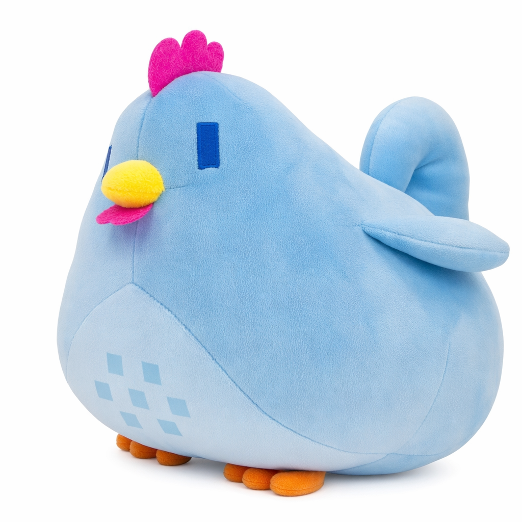 Cute Chicken Plush Toy: Adorable, Huggable, Compact Sky Blue