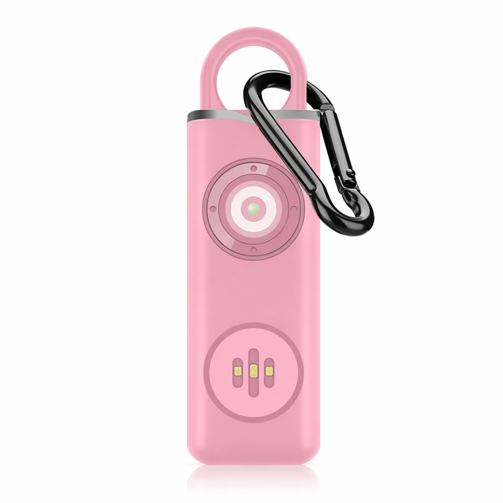 Personal Safety Keychain with Rechargeable Alarm and Flashlight Pink