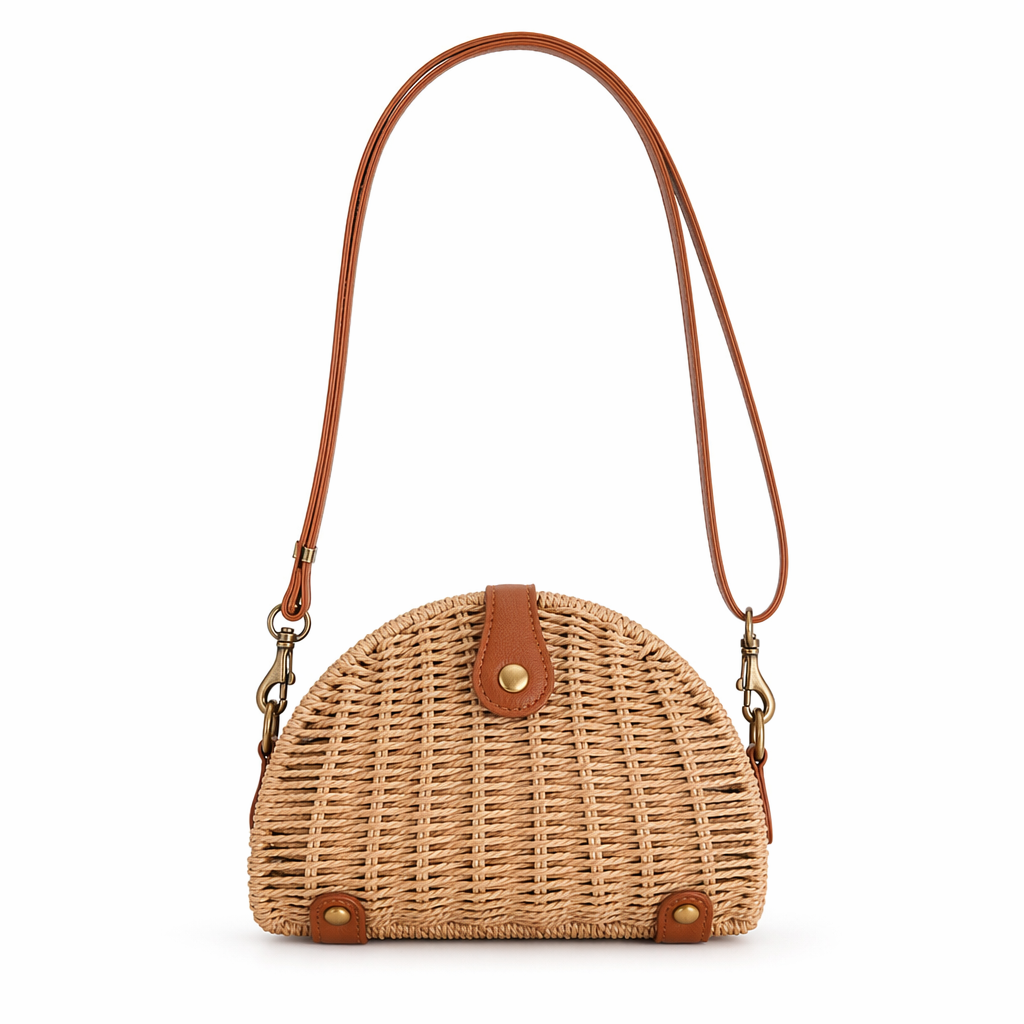 Straw Crossbody Bag - Emphasizing the Essence, Distinct from the Original Khaki