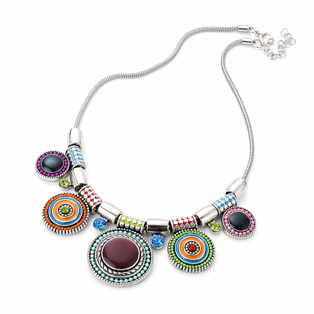 Colorful Circular Pendant Necklace Default