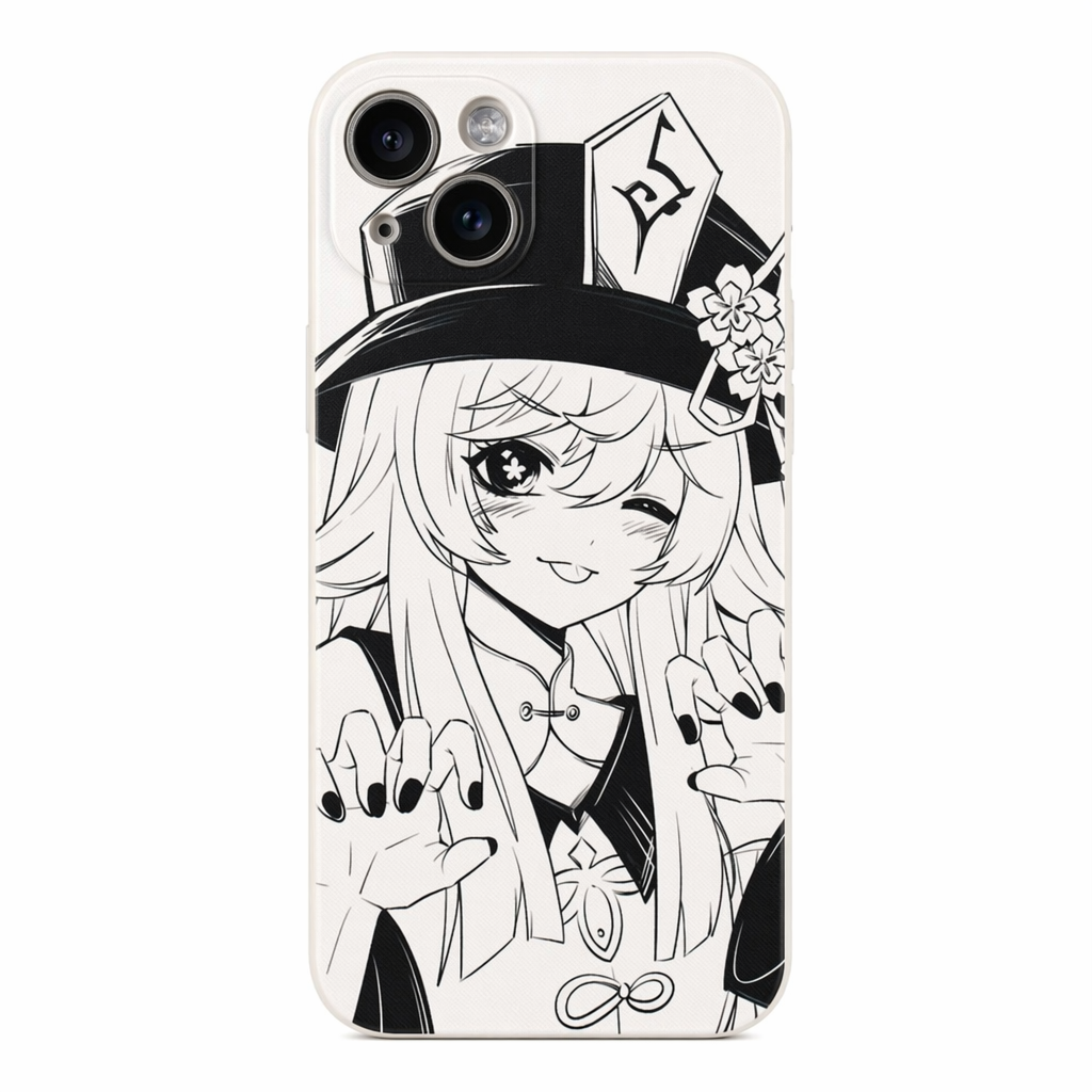 Genshin Impact Phone Cases with Sketch Art Hu Tao