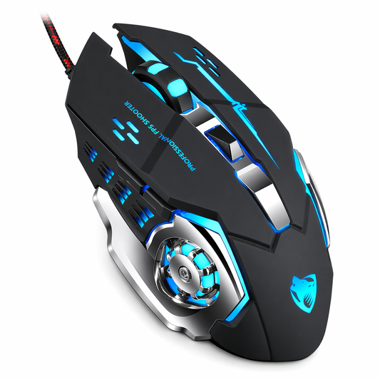Adjustable Wired LED Gaming Mouse - High Precision 3200DPI for Professionals Black