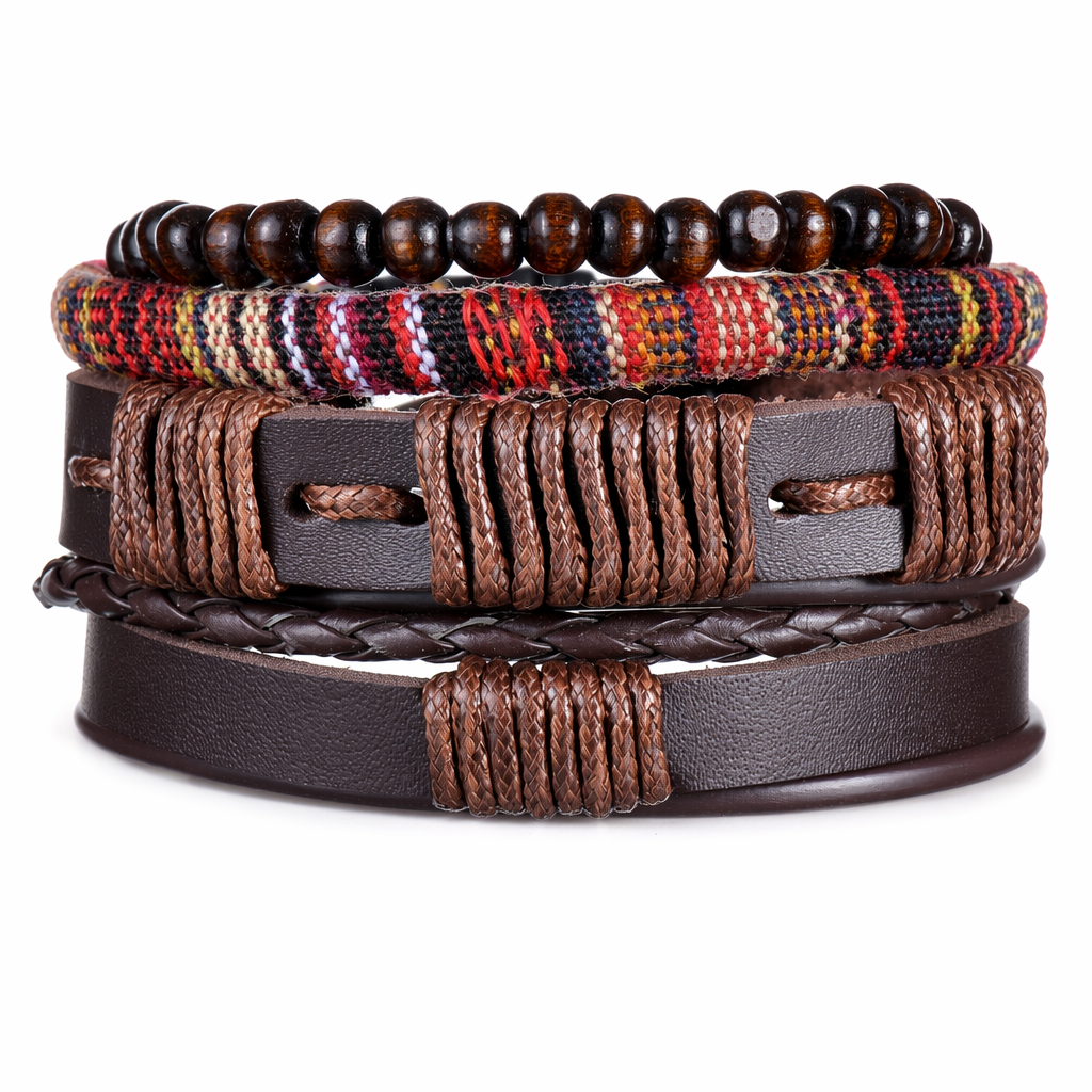Gothic Layered Bracelet for Men S99B4