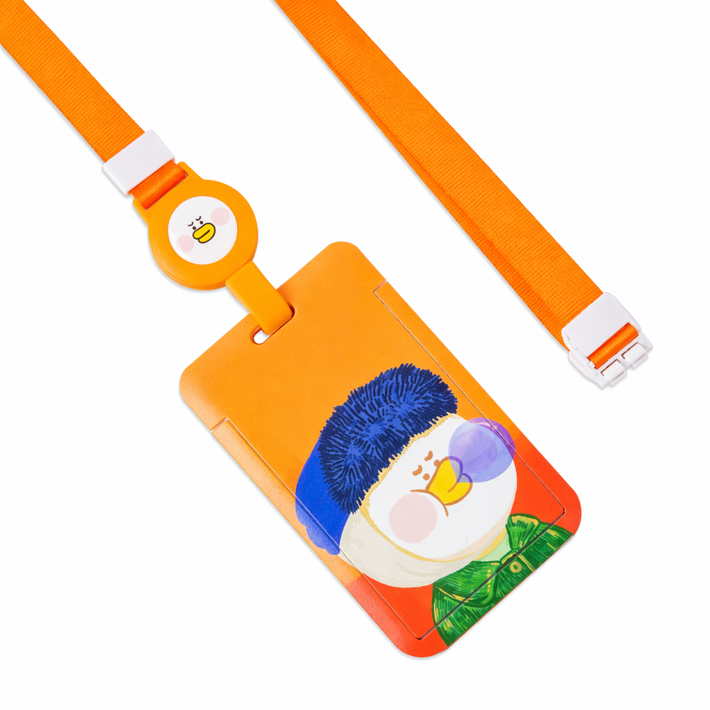 Art Parody Badge Holder with Retractable Lanyard D