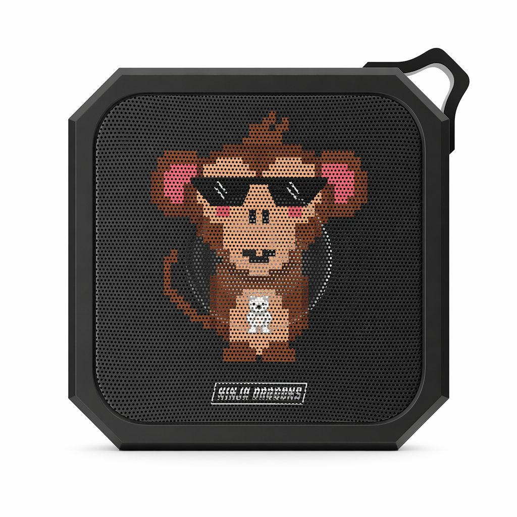 Retro Pixel Waterproof Bluetooth Speaker with Ninja Dragon Design Default