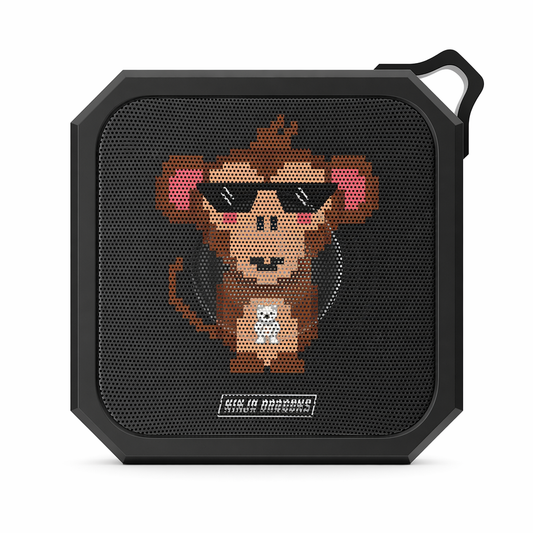 Retro Pixel Waterproof Bluetooth Speaker with Ninja Dragon Design Default