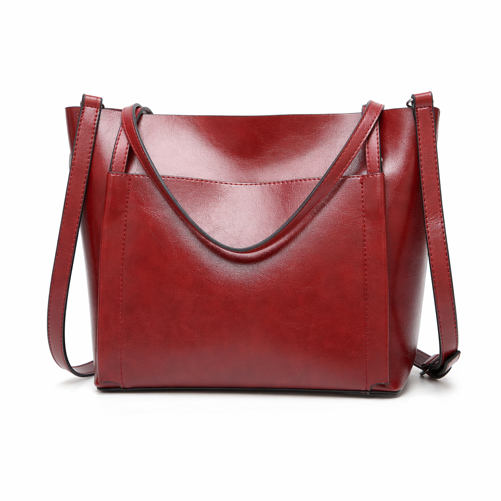 Urban Chic Faux Leather Tote Bag Red