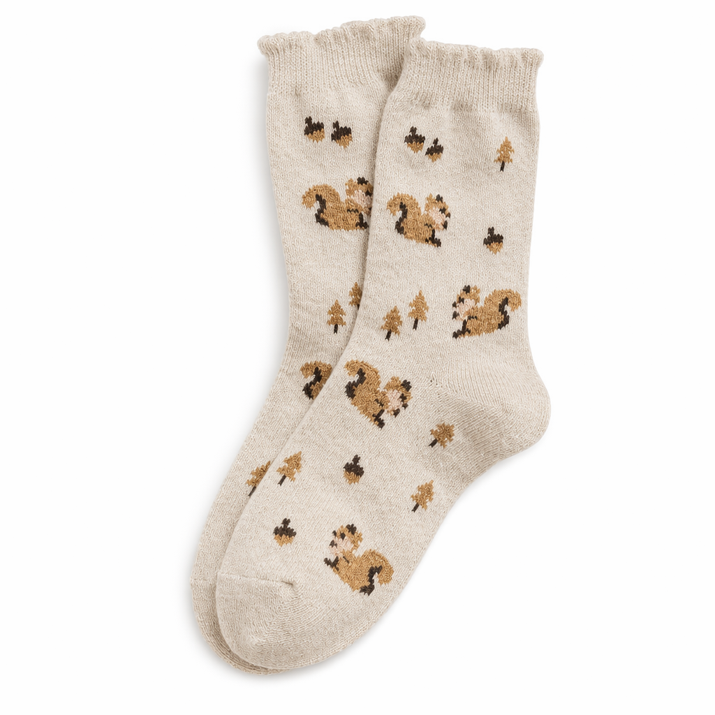 Flowery Fall Socks - Cotton Material 1