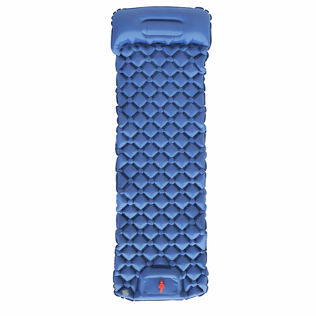 Inflatable Outdoor Mat with Pump and Neck Support Dark Blue