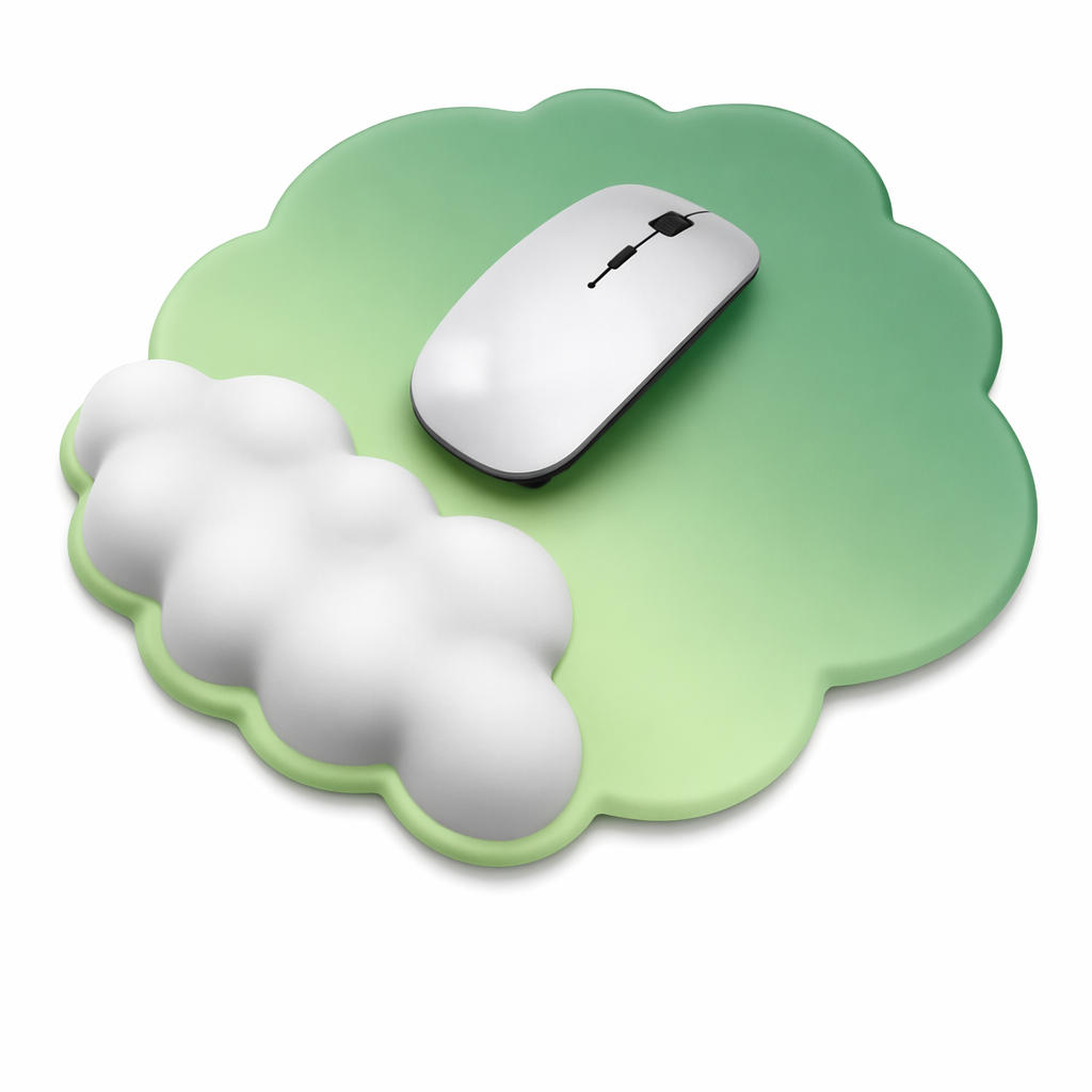 Cloud Mouse Pad with Wrist Support Green