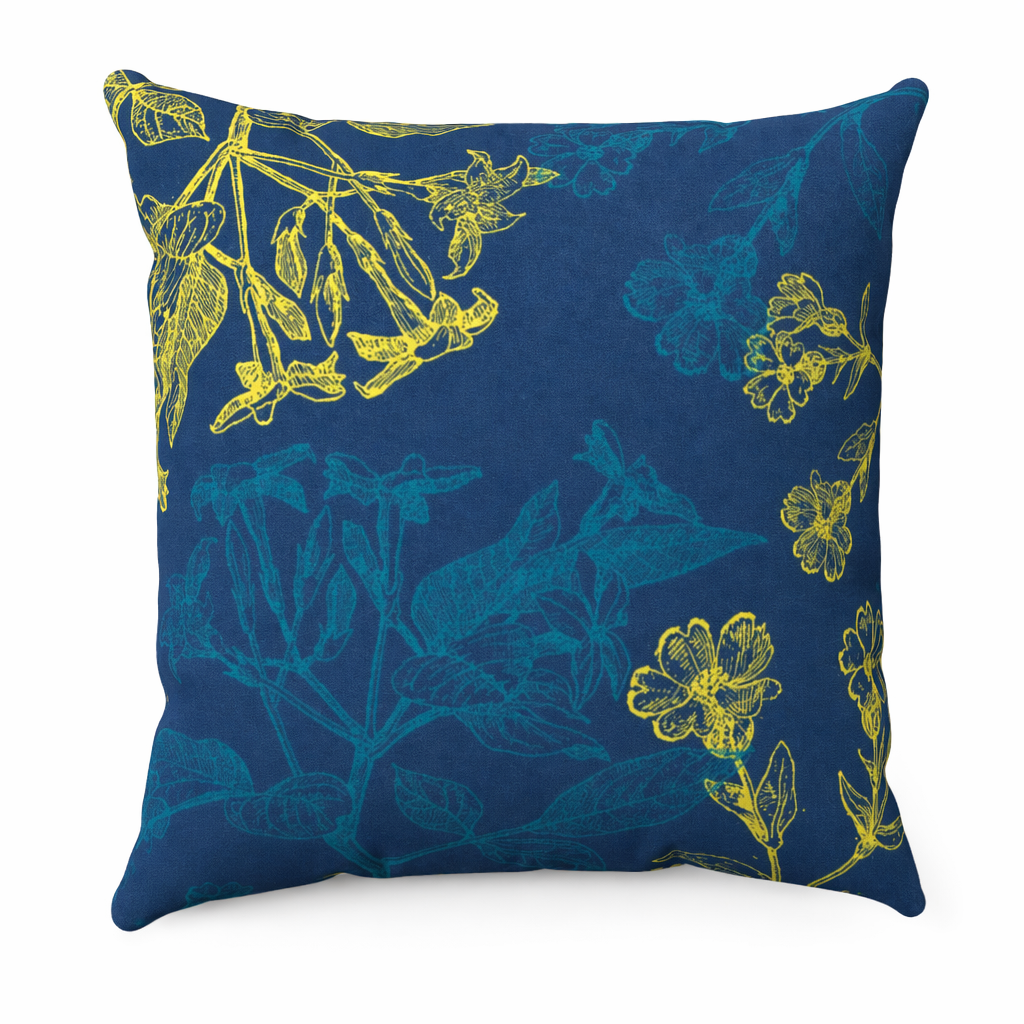 Double Sided Faux Suede Cushion with Blooming Floral Design - Available in 4 Sizes Default