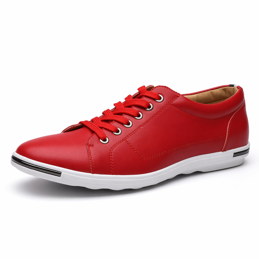 Casual Lace-Up Shoes for Men's Street Style Red