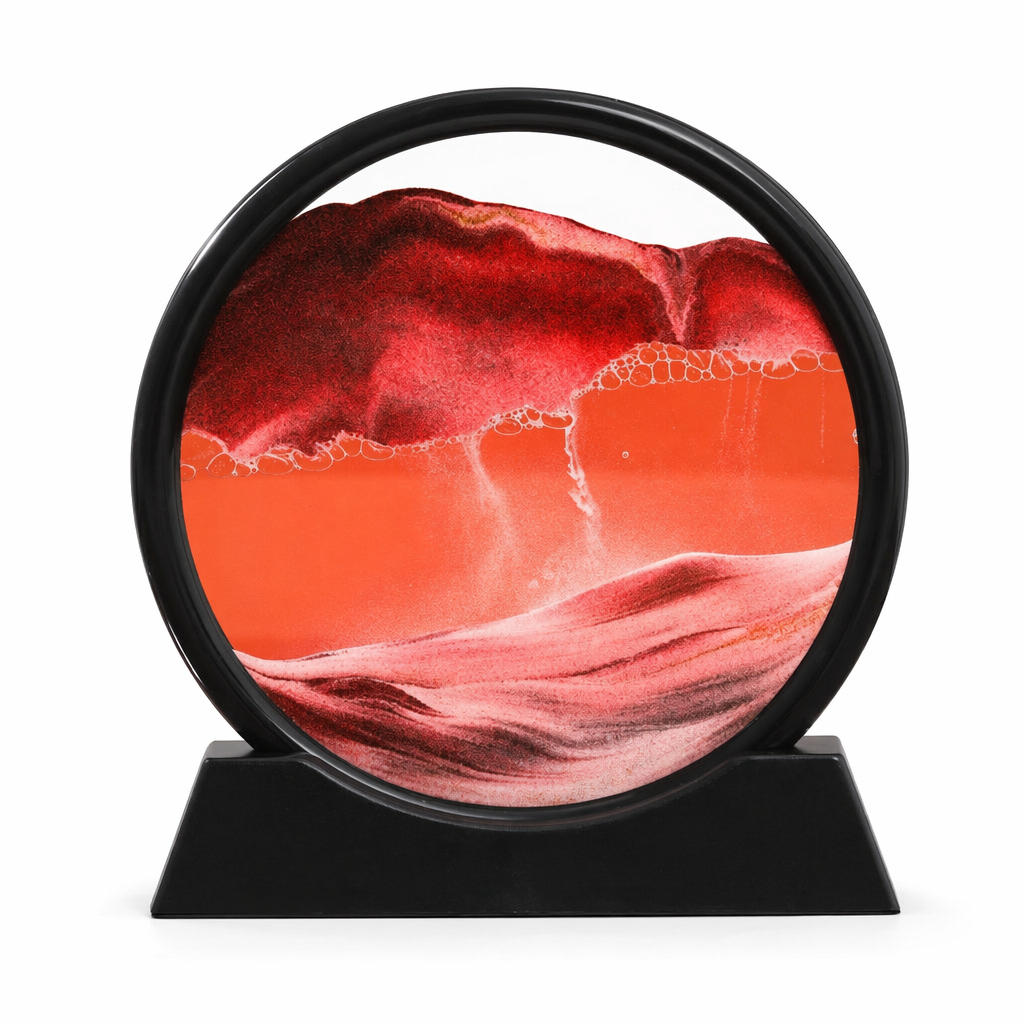 3D Sand Art from the Depths of the Sea Black Base-Red