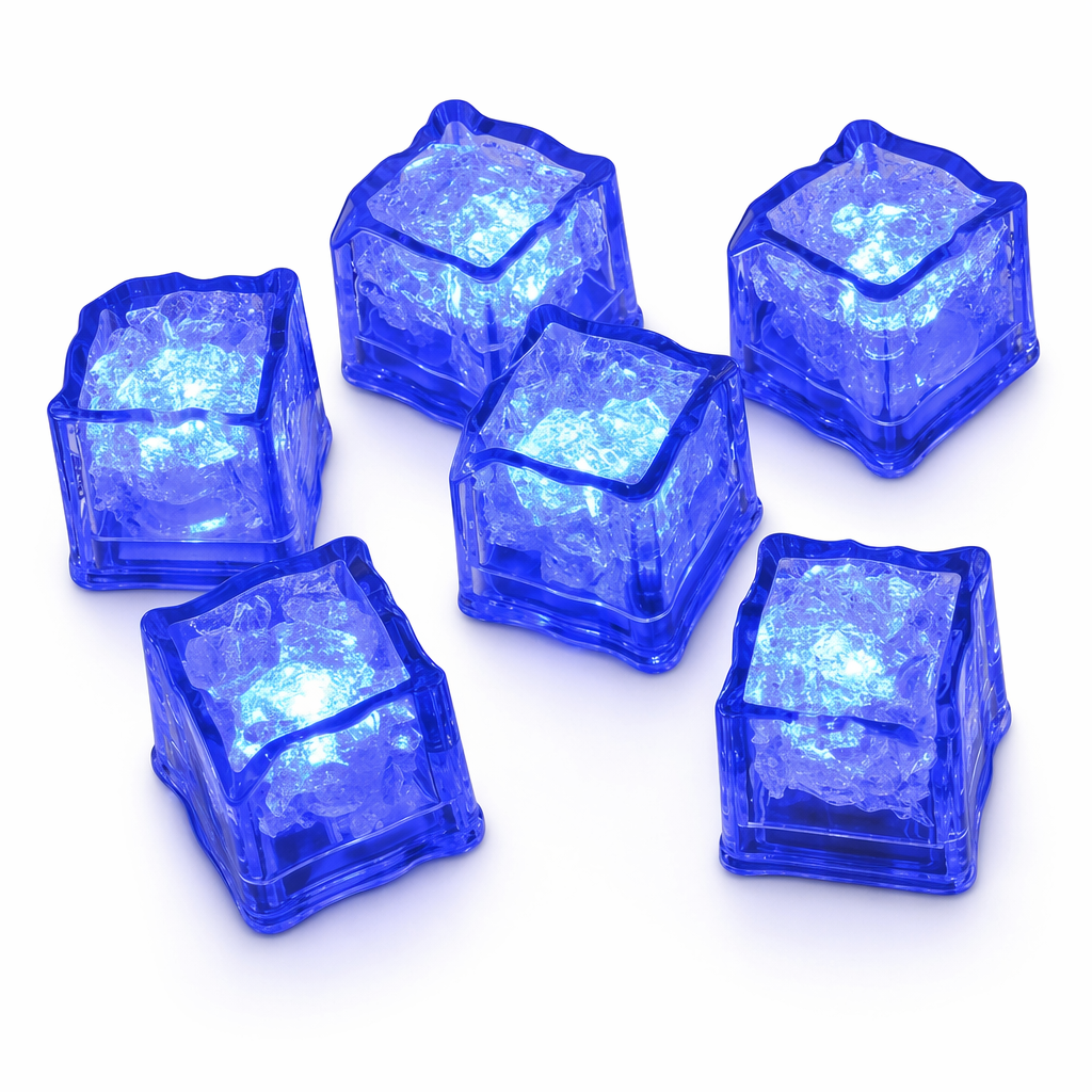 LED Ice Cube Party Set - 12 Pieces Blue