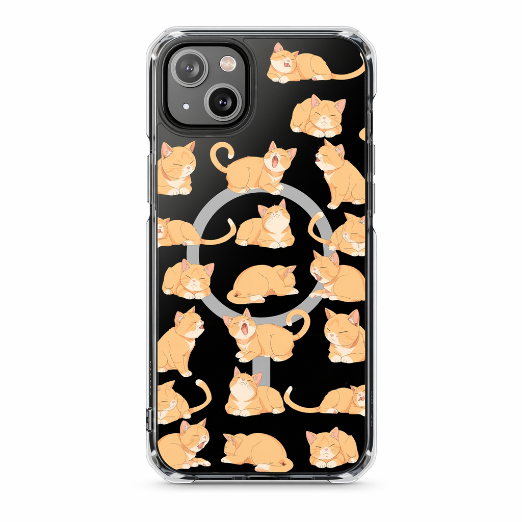 Tabby Feline Design Magnetic Case for iPhone 14 and 15 Series Default